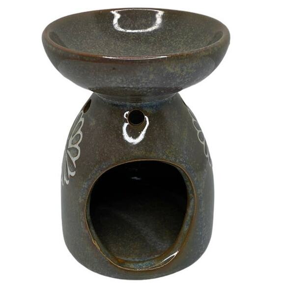 Oil Burner With Tea Light Holder for Aromatherapy Pottery Daisy Print - Picture 4 of 11